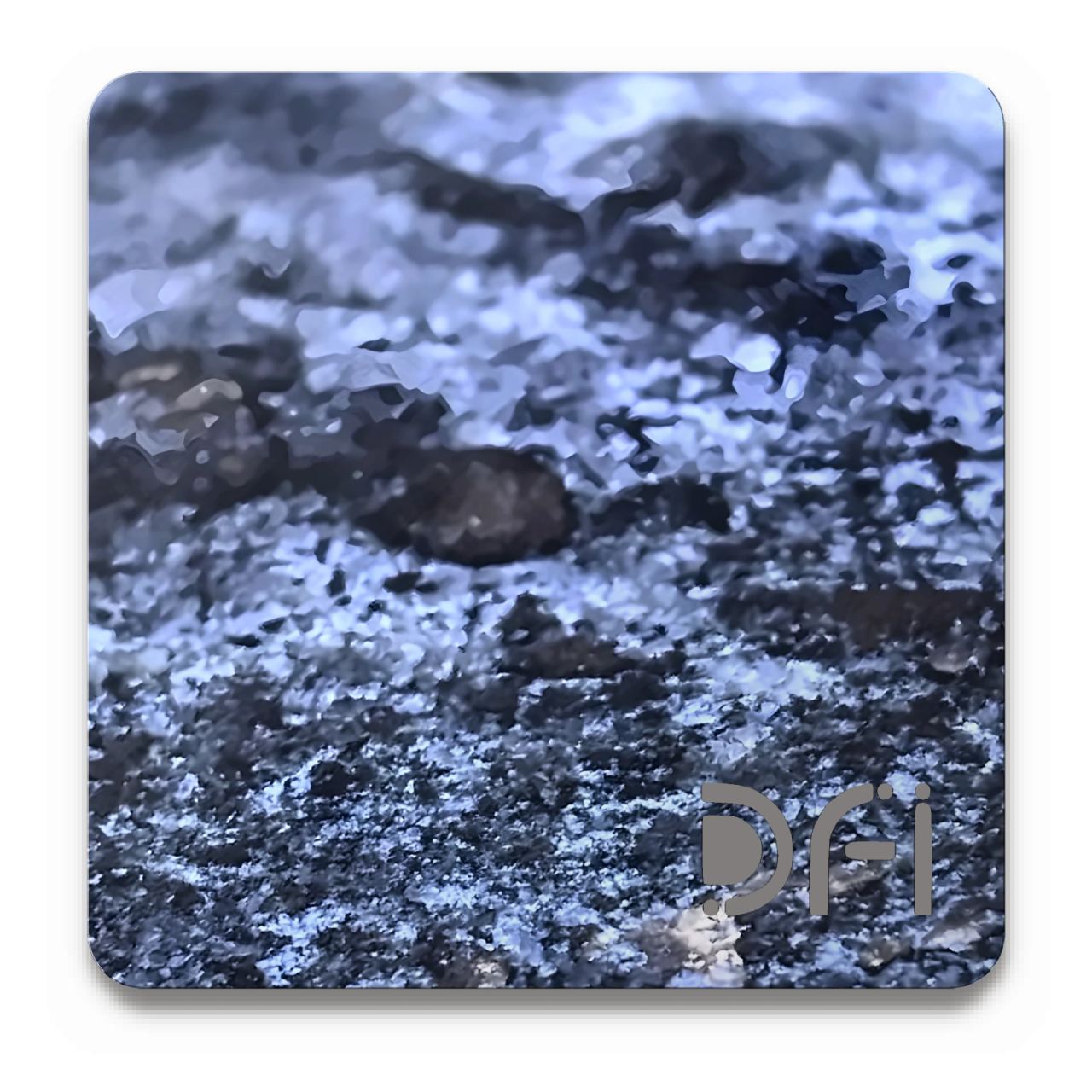 Blue-black, Special texture finish: a DFI sample plate with the DFI mark laser-cut in the corner