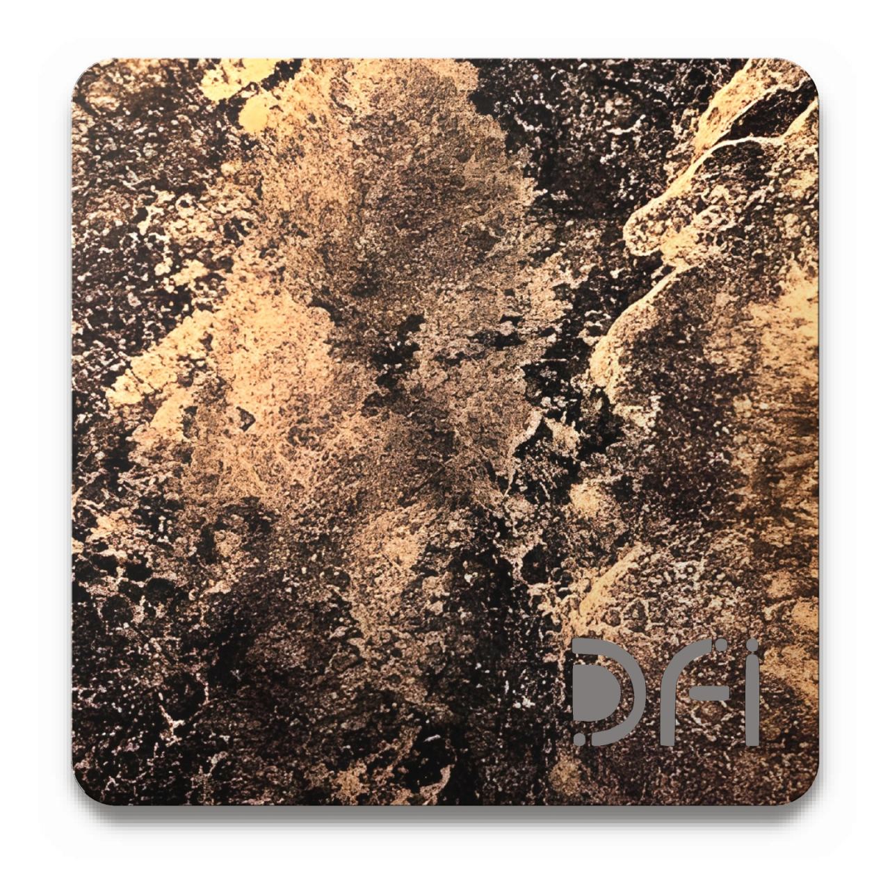Gold and black marbled, Special texture finish: a DFI sample plate with the DFI mark laser-cut in the corner