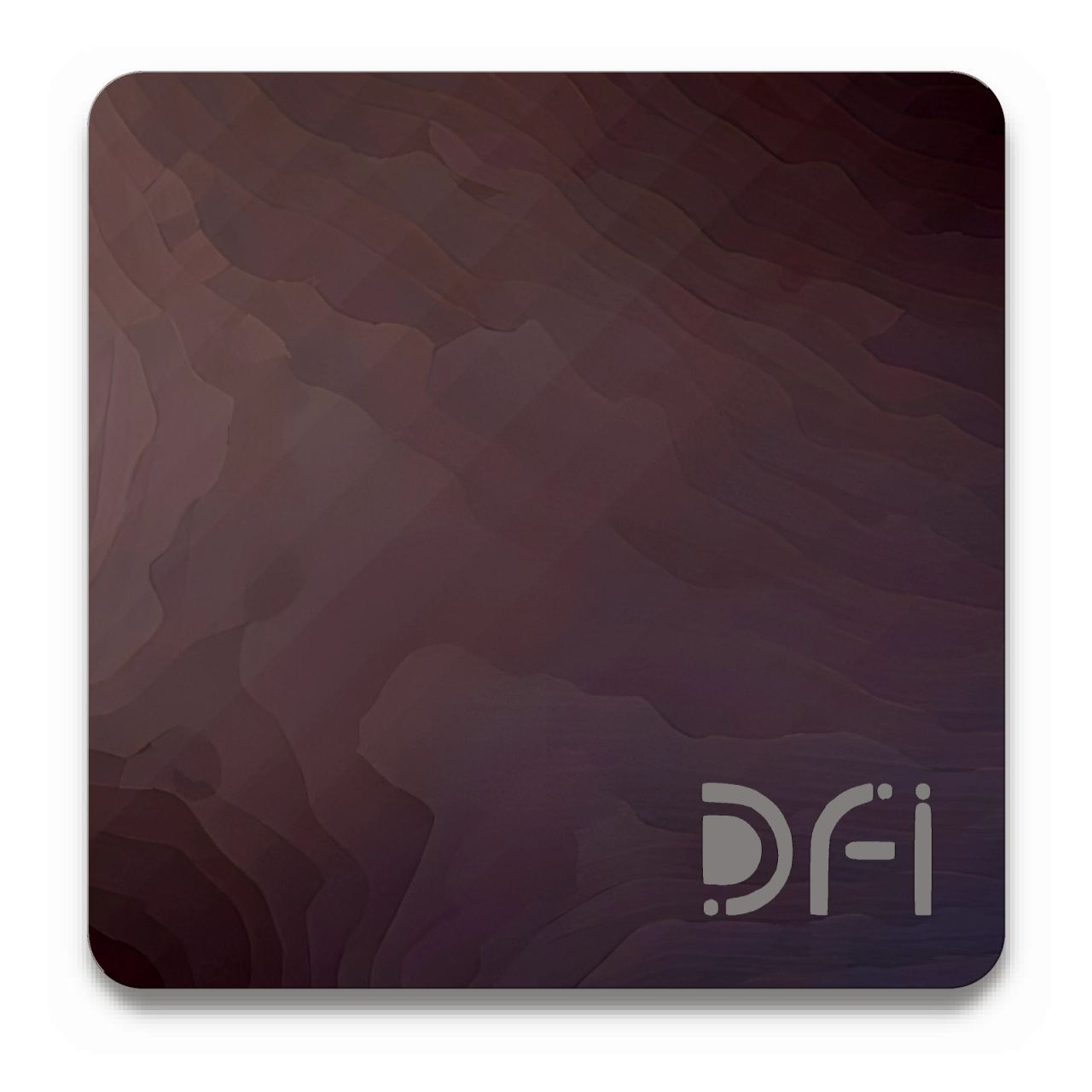 Smoky dark bronze, Amorphous effect finish: a DFI sample plate with the DFI mark laser-cut in the corner
